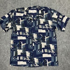 Hawaii Silkyway Shirt Mens Size L Blue Silk Button Up Causal Business  Travel